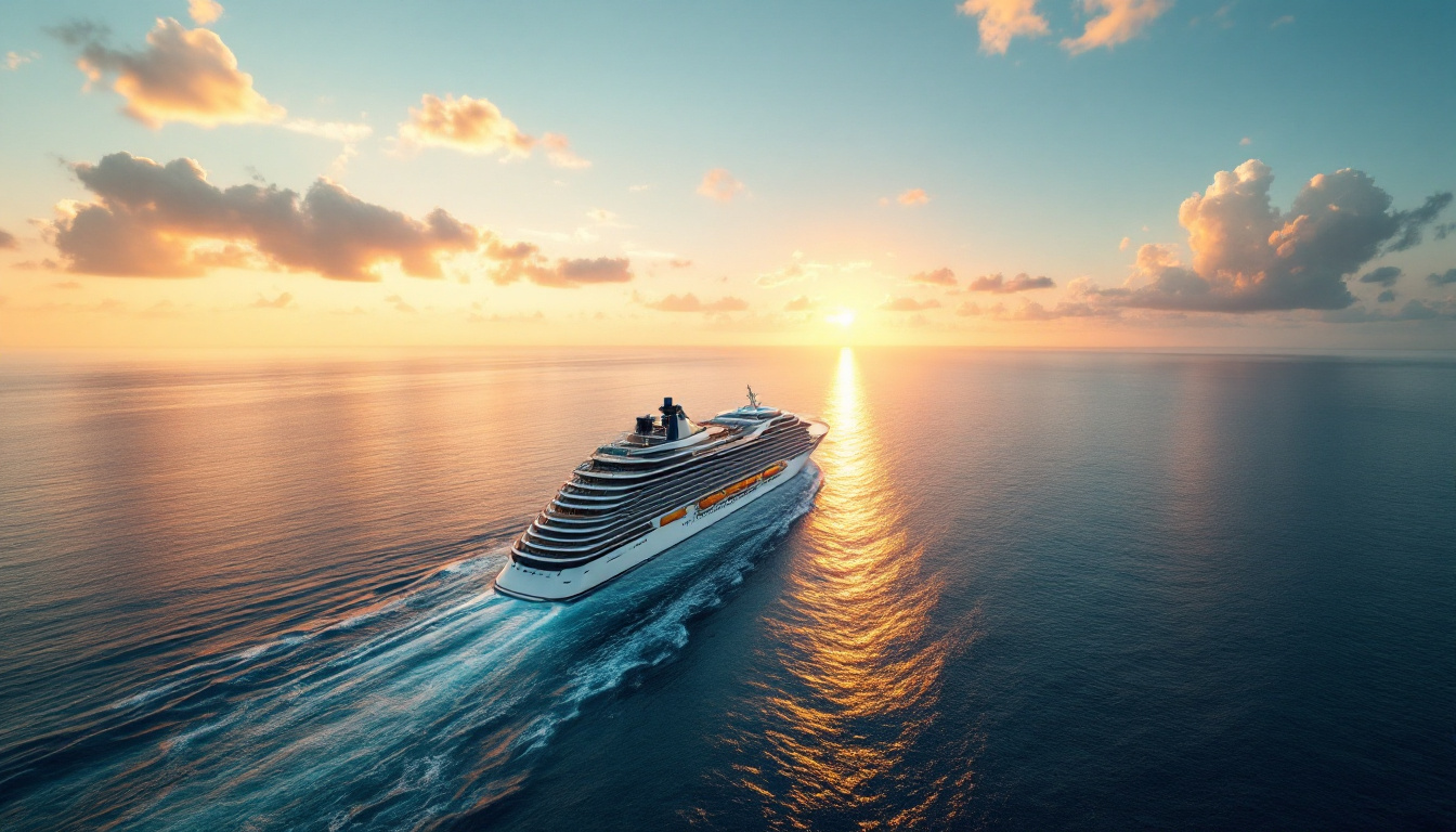 Modern cruise ship at sea