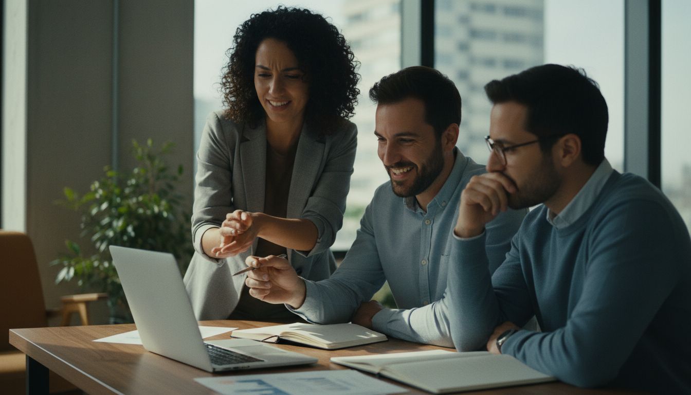 Diverse Latin American professional team collaborating